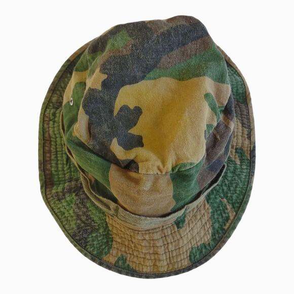 Vintage Camouflage Fishing Hunting Hat Cotton Adjustable Unisex Outdoors Costume - Picture 3 of 8